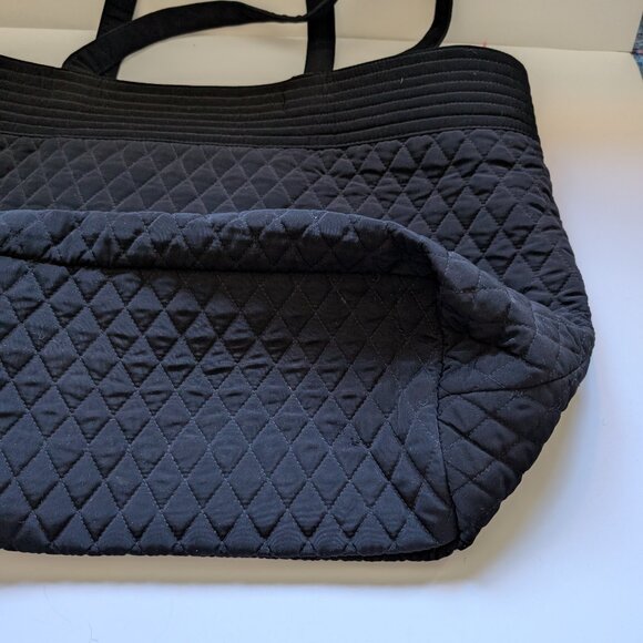 Vera Bradley Black Quilted Weekender Tote Bag with Leopard Inside - Picture 12 of 16